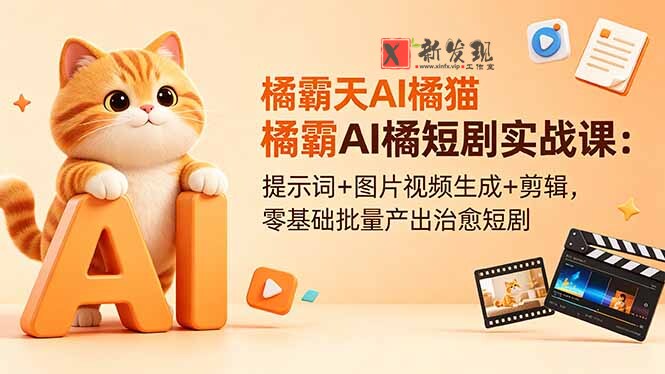 （18542期）橘霸天AI橘猫短剧实战课：提示词+图片视频生成+剪辑，零基础批量产出治愈短剧-新发现资源网