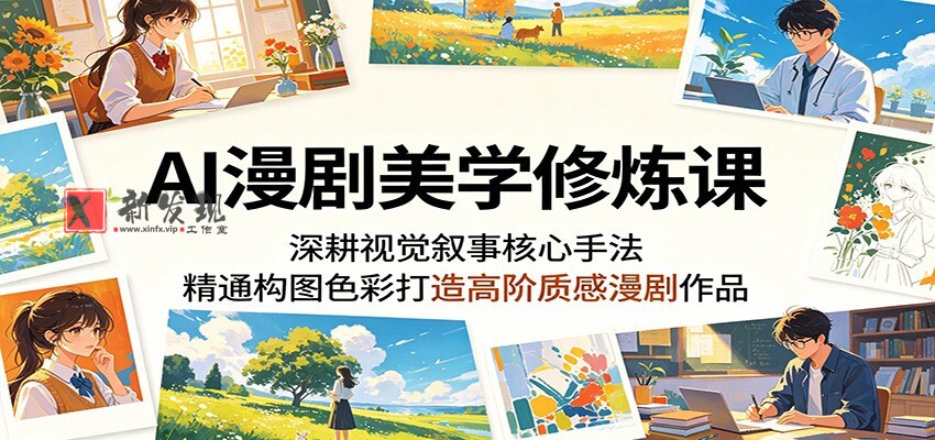AI漫剧美学修炼课:深耕视觉叙事核心手法,精通构图色彩打造高阶质感漫剧作品-新发现资源网