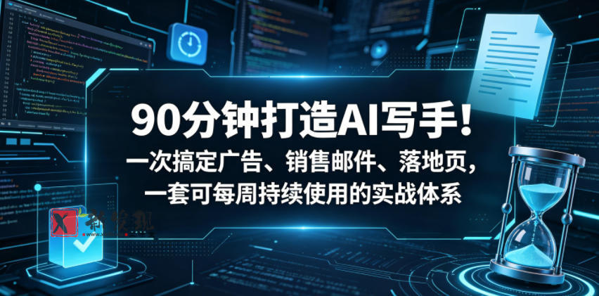 90分钟打造AI写手!一次搞定广告、销售邮件、落地页,一套可每周持续使用的实战体系【原创双语字幕】-新发现资源网