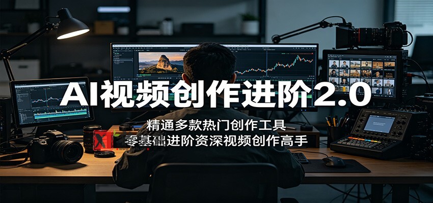AI视频创作进阶2.0：精通多款热门创作工具，零基础进阶资深视频创作高手-新发现资源网