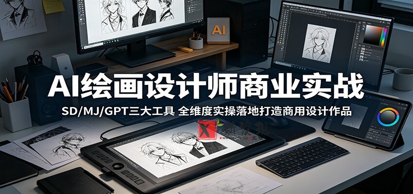 AI绘画设计师商业实战:SD/MJ/GPT三大工具,全维度实操落地打造商用设计作品 AI绘画设计师商业实战:SD/MJ/GPT三大工具,全维度实操落地打造商用设计作品