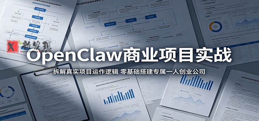 OpenClaw商业项目实战：拆解真实项目运作逻辑，零基础搭建专属一人创业公司-新发现资源网