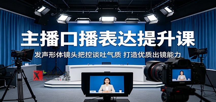 主播口播表达提升课：发声形体镜头把控谈吐气质，打造优质出镜能力-新发现资源网