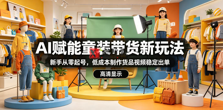 AI赋能童装带货新玩法，新手从零起号，低成本制作货品视频稳定出单-新发现资源网