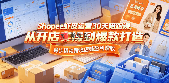 Shopee虾皮运营30天陪跑课,从开店实操到爆款打造,稳步撬动跨境店铺盈利增收-新发现资源网