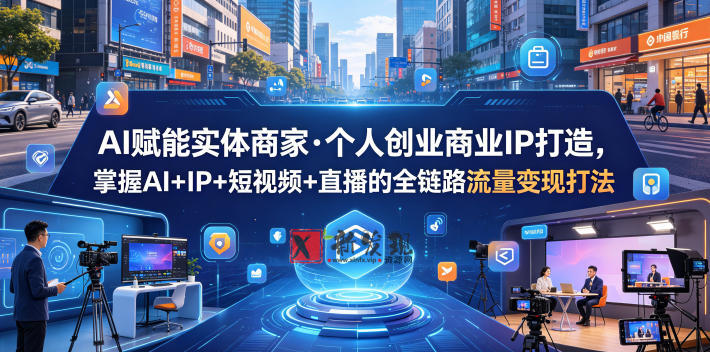 AI赋能实体商家·个人创业商业IP打造，掌握AI+IP+短视频+直播的全链路流量变现打法-新发现资源网