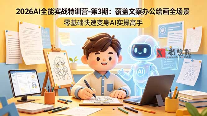 (18572期)2026AI全能实战特训营-第3期:覆盖文案办公绘画全场景 零基础快速变身AI实操高手-新发现资源网