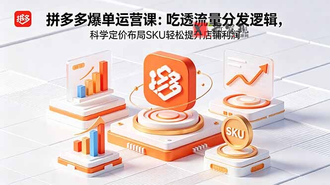 (18577期)拼多多爆单运营实战课:吃透流量分发逻辑,科学定价布局SKU轻松提升店铺利润-新发现资源网