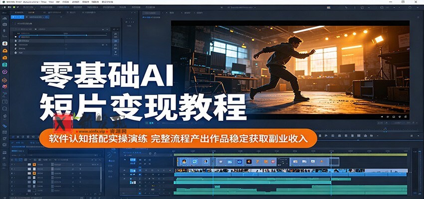 零基础AI短片变现教程:软件认知搭配实操演练,完整流程产出作品稳定获取副业收入-新发现资源网