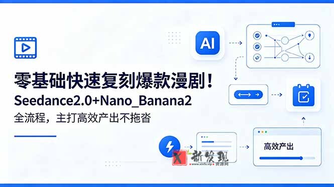 (18611期)零基础快速复刻爆款漫剧!Seedance2.0+Nano_Banana2全流程,主打高效产出不拖沓-新发现资源网