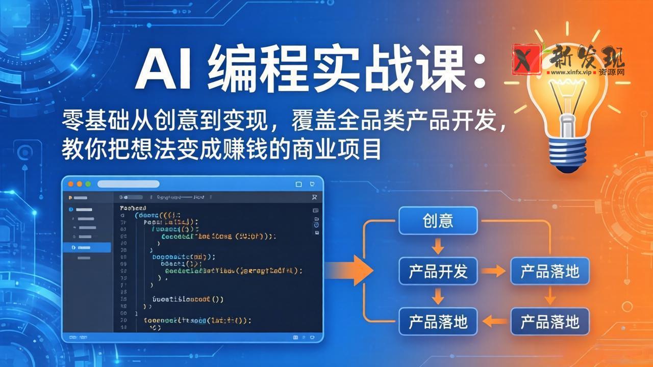 (18857期)AI编程实战课-第三期-6月更新:零基础从创意到变现,覆盖全品类产品开发,把想法变成赚钱项目 (18857期)AI编程实战课-第三期-6月更新:零基础从创意到变现,覆盖全品类产品开发,把想法变成赚钱项目
