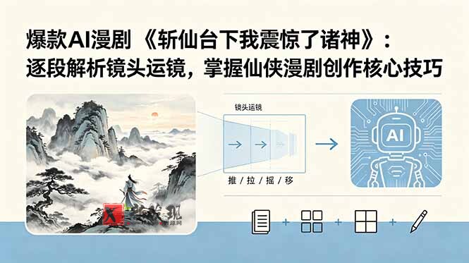 (18620期)爆款AI漫剧《斩仙台下我震惊了诸神》:逐段解析镜头运镜,掌握仙侠漫剧创作核心技巧-新发现资源网