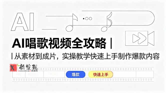 (18644期)AI唱歌视频全攻略|从素材到成片,实操教学快速上手制作爆款内容-新发现资源网