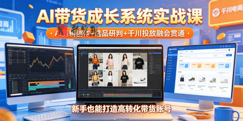 AI带货成长系统实战课,AI剪辑创作+选品研判+千川投放融会贯通,新手也能打造高转化带货账号(更新2026年) AI带货成长系统实战课,AI剪辑创作+选品研判+千川投放融会贯通,新手也能打造高转化带货账号(更新2026年)