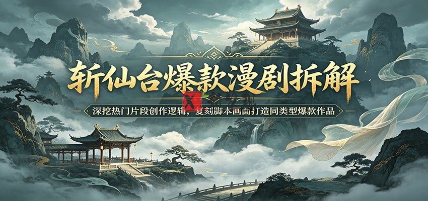 斩仙台爆款漫剧拆解:深挖热门片段创作逻辑,复刻脚本画面打造同类型爆款作品-新发现资源网