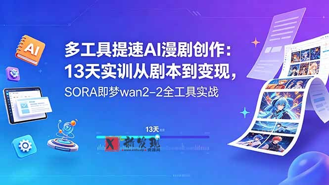 (18707期)多工具提速AI漫剧创作:13天实训从剧本到变现,SORA即梦wan2-2全工具实战 (18707期)多工具提速AI漫剧创作:13天实训从剧本到变现,SORA即梦wan2-2全工具实战