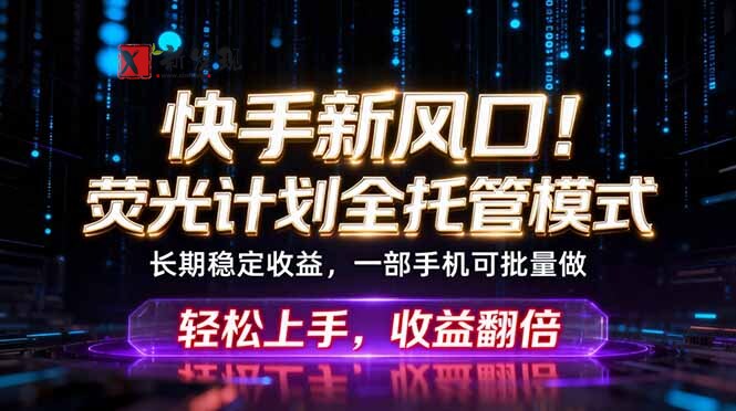 (18713期)快手新风口!荧光计划全托管躺赚,不用自己干,批量操作月入3W+-新发现资源网