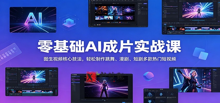 零基础AI成片实战课:图生视频核心技法,轻松制作跳舞、漫剧、短剧多款热门短视频 零基础AI成片实战课:图生视频核心技法,轻松制作跳舞、漫剧、短剧多款热门短视频