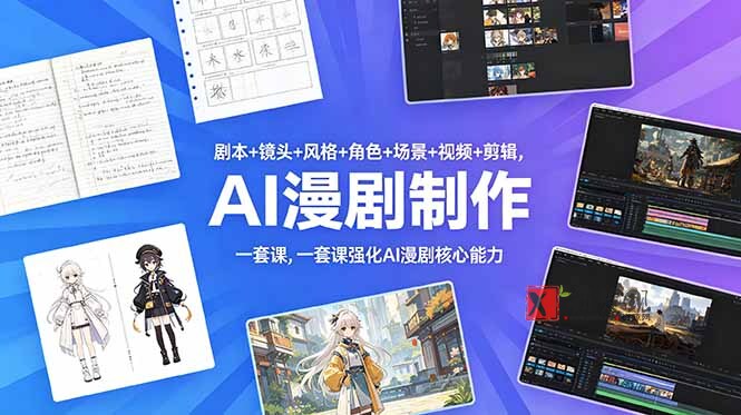 （18734期）剧本+镜头+风格+角色+场景+视频+剪辑，一套课强化AI漫剧核心能力-新发现资源网