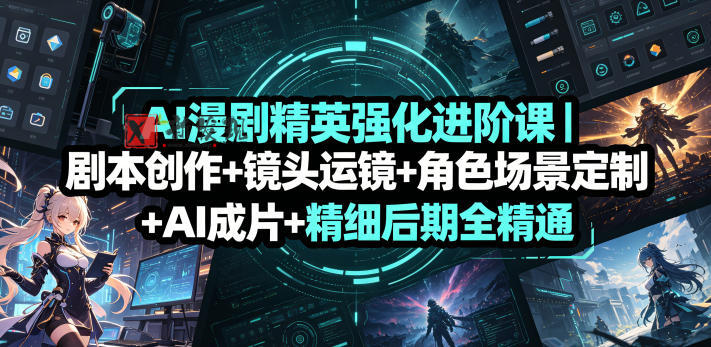 AI漫剧精英强化进阶课|剧本创作+镜头运镜+角色场景定制+AI成片+精细后期全精通 AI漫剧精英强化进阶课|剧本创作+镜头运镜+角色场景定制+AI成片+精细后期全精通
