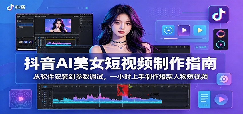 抖音AI美女短视频制作指南:从软件安装到参数调试,一小时上手制作爆款人物短视频-新发现资源网