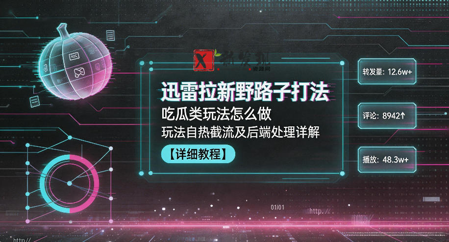 迅雷拉新野路子打法,吃瓜类玩法怎么做,玩法自热截流及后端处理详解 迅雷拉新野路子打法,吃瓜类玩法怎么做,玩法自热截流及后端处理详解