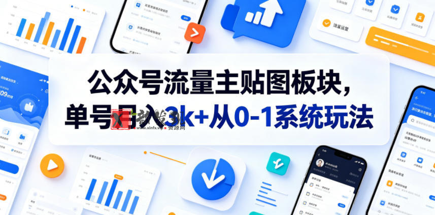 公众号流量主贴图板块,单号月入3k+从0-1系统玩法 公众号流量主贴图板块,单号月入3k+从0-1系统玩法
