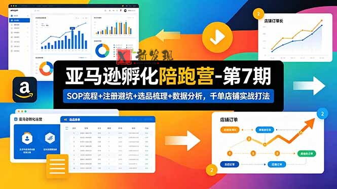 (18752期)亚马逊孵化陪跑营-第7期:SOP流程+注册避坑+选品梳理+数据分析,千单店铺实战打法-新发现资源网