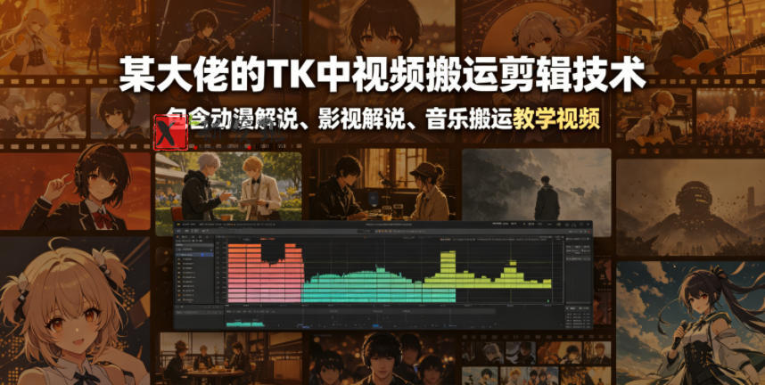某大佬的TK中视频搬运剪辑技术,包含动漫解说、影视解说、音乐搬运教学视频 某大佬的TK中视频搬运剪辑技术,包含动漫解说、影视解说、音乐搬运教学视频