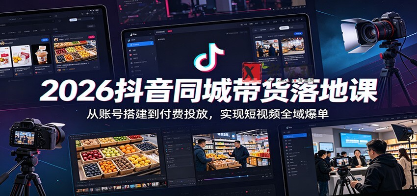 2026抖音同城带货落地课:从账号搭建到付费投放,实现短视频全域爆单 2026抖音同城带货落地课:从账号搭建到付费投放,实现短视频全域爆单