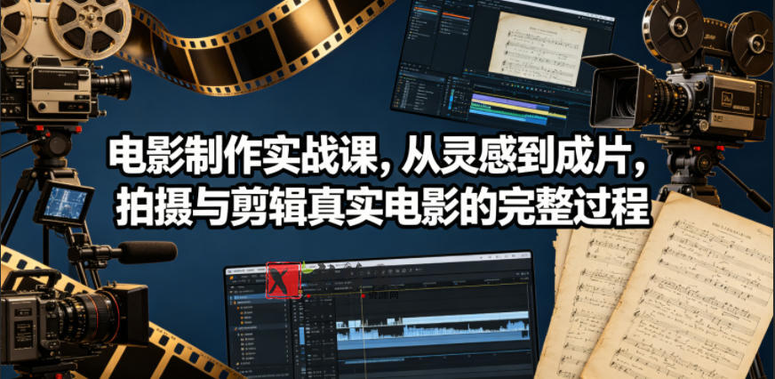 电影制作实战课,从灵感到成片,拍摄与剪辑真实电影的完整过程【原创双语字幕】-新发现资源网