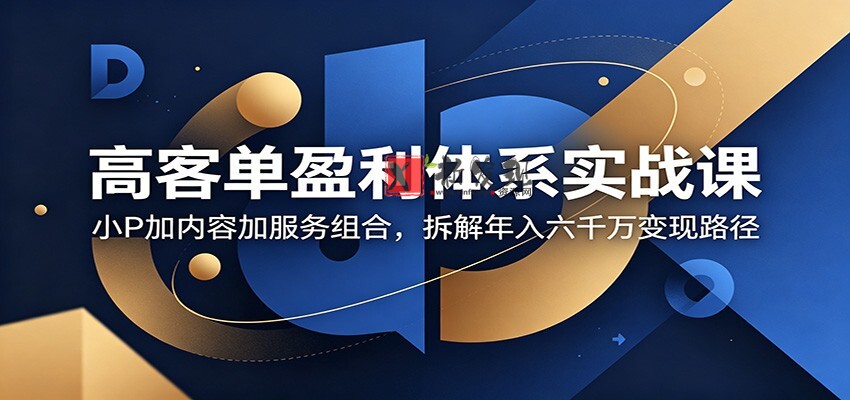 高客单盈利体系实战课:小P加内容加服务组合,拆解年入六千万变现路径 高客单盈利体系实战课:小P加内容加服务组合,拆解年入六千万变现路径