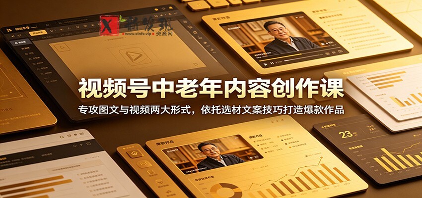 视频号中老年内容创作课:专攻图文与视频两大形式,依托选材文案技巧打造爆款作品 视频号中老年内容创作课:专攻图文与视频两大形式,依托选材文案技巧打造爆款作品