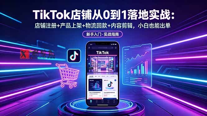 (18862期)TikTok店铺从0到1落地实战:店铺注册+产品上架+物流回款+内容剪辑,小白也能出单 (18862期)TikTok店铺从0到1落地实战:店铺注册+产品上架+物流回款+内容剪辑,小白也能出单