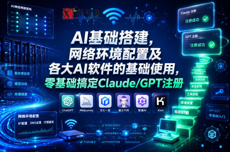 AI基础搭建,网络环境配置及各大AI软件的基础使用,零基础搞定Claude/GPT注册-新发现资源网