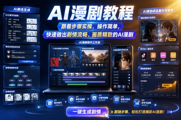 AI漫剧教程,跟着步骤实操,操作简单,快速做出剧情流畅、画质精致的AI漫剧 AI漫剧教程,跟着步骤实操,操作简单,快速做出剧情流畅、画质精致的AI漫剧