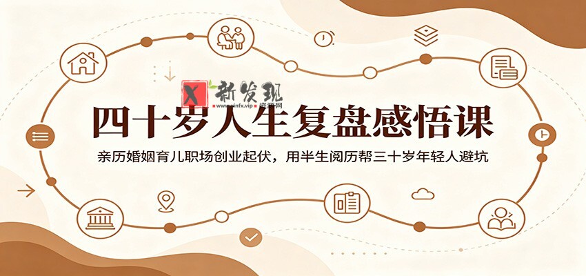 四十岁人生复盘感悟课:亲历婚姻育儿职场创业起伏,用半生阅历帮三十岁年轻人避坑 四十岁人生复盘感悟课:亲历婚姻育儿职场创业起伏,用半生阅历帮三十岁年轻人避坑