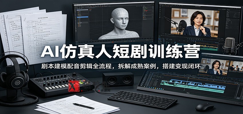 AI仿真人短剧训练营:剧本建模配音剪辑全流程,拆解成熟案例,搭建变现闭环 AI仿真人短剧训练营:剧本建模配音剪辑全流程,拆解成熟案例,搭建变现闭环