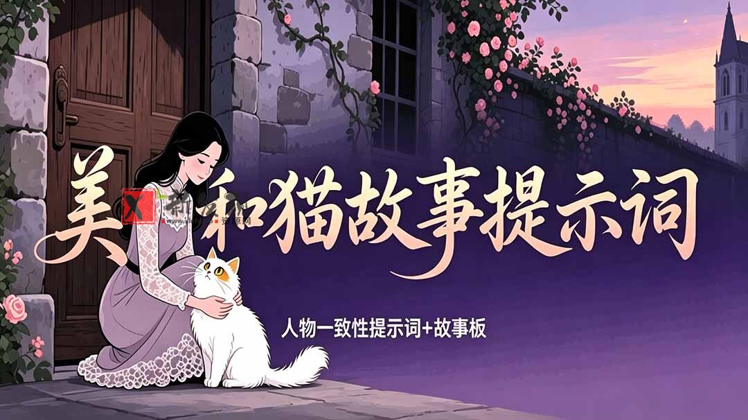 (18909期)美女和猫故事提示词,人物一致性提示词+故事板 (18909期)美女和猫故事提示词,人物一致性提示词+故事板