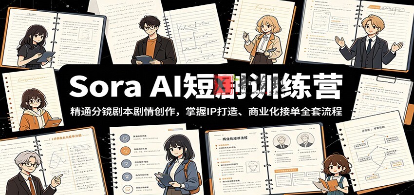 Sora AI短剧训练营：精通分镜剧本剧情创作，掌握IP打造、商业化接单全套流程-新发现资源网