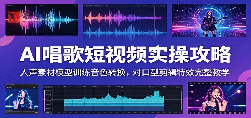 AI唱歌短视频实操攻略：人声素材模型训练音色转换，对口型剪辑特效完整教学-新发现资源网