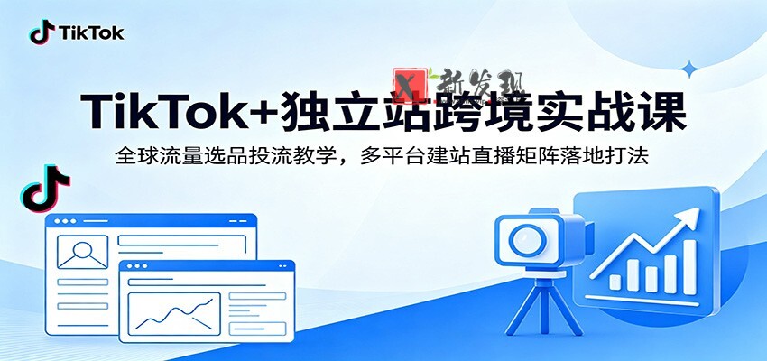 TikTok+独立站跨境实战课:全球流量选品投流教学,多平台建站直播矩阵落地打法-新发现资源网