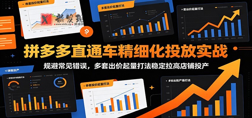 拼多多直通车精细化投放实战:规避常见错误,多套出价起量打法稳定拉高店铺投产 拼多多直通车精细化投放实战:规避常见错误,多套出价起量打法稳定拉高店铺投产