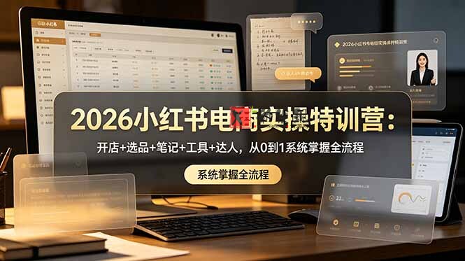 (18978期)2026小红书电商实操特训营:开店+选品+笔记+工具+达人,从0到1系统掌握全流程-新发现资源网