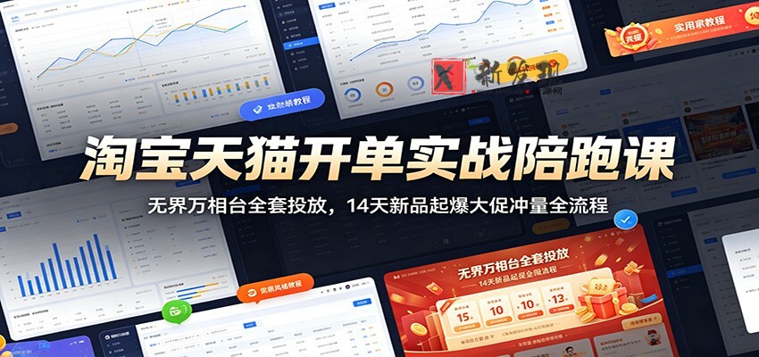 淘宝天猫开单实战陪跑课：无界万相台全套投放，14天新品起爆大促冲量全流程-新发现资源网