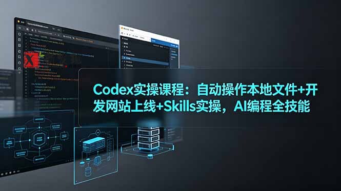 (19009期)Codex实操课程:自动操作本地文件+开发网站上线+Skills实操,AI编程全技能 (19009期)Codex实操课程:自动操作本地文件+开发网站上线+Skills实操,AI编程全技能