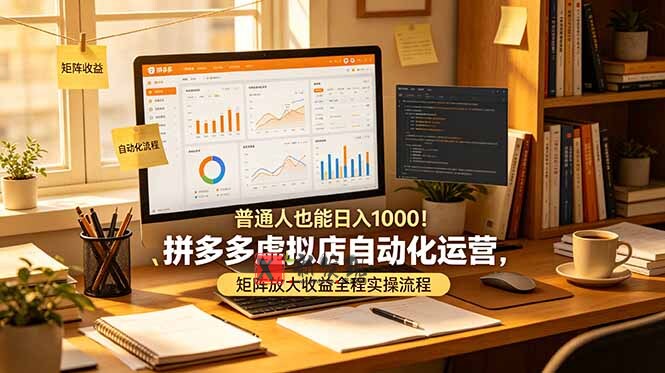(19022期)普通人也能日入 1000!拼多多虚拟店自动化运营,矩阵放大收益全程实操流程-新发现资源网