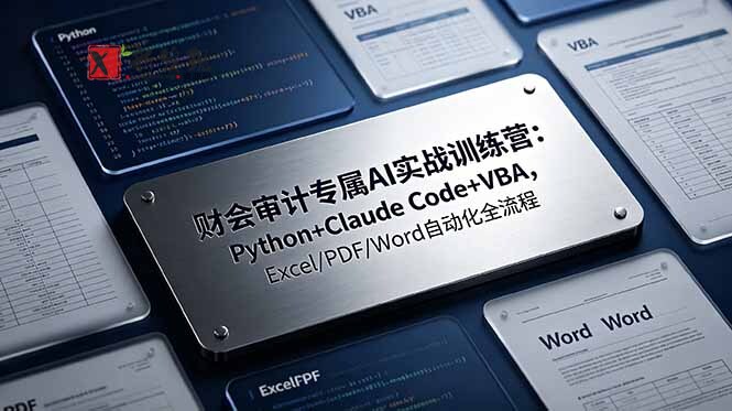 （19028期）财会审计专属 AI实战训练营：Python+Claude Code+VBA，Excel/PDF/Word自动化全流程-新发现资源网