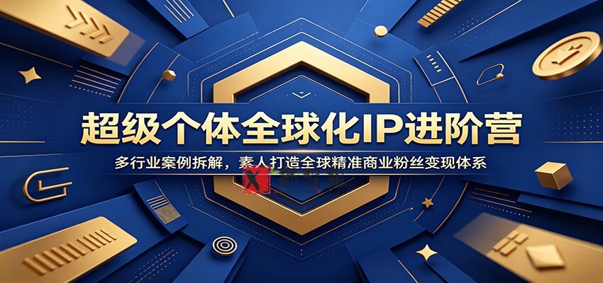 超级个体全球化IP进阶营：多行业案例拆解，素人打造全球精准商业粉丝变现体系-新发现资源网