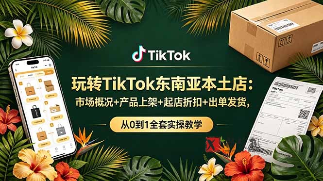 （19045期）玩转TikTok东南亚本土店：市场概况+产品上架+起店折扣+出单发货，从0到1全套实操教学-新发现资源网
